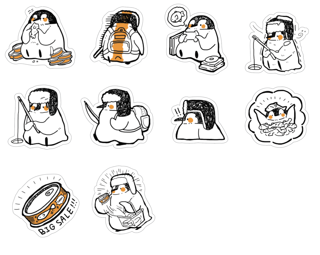 My little penguin 小企鵝想釣大魚貼紙套裝