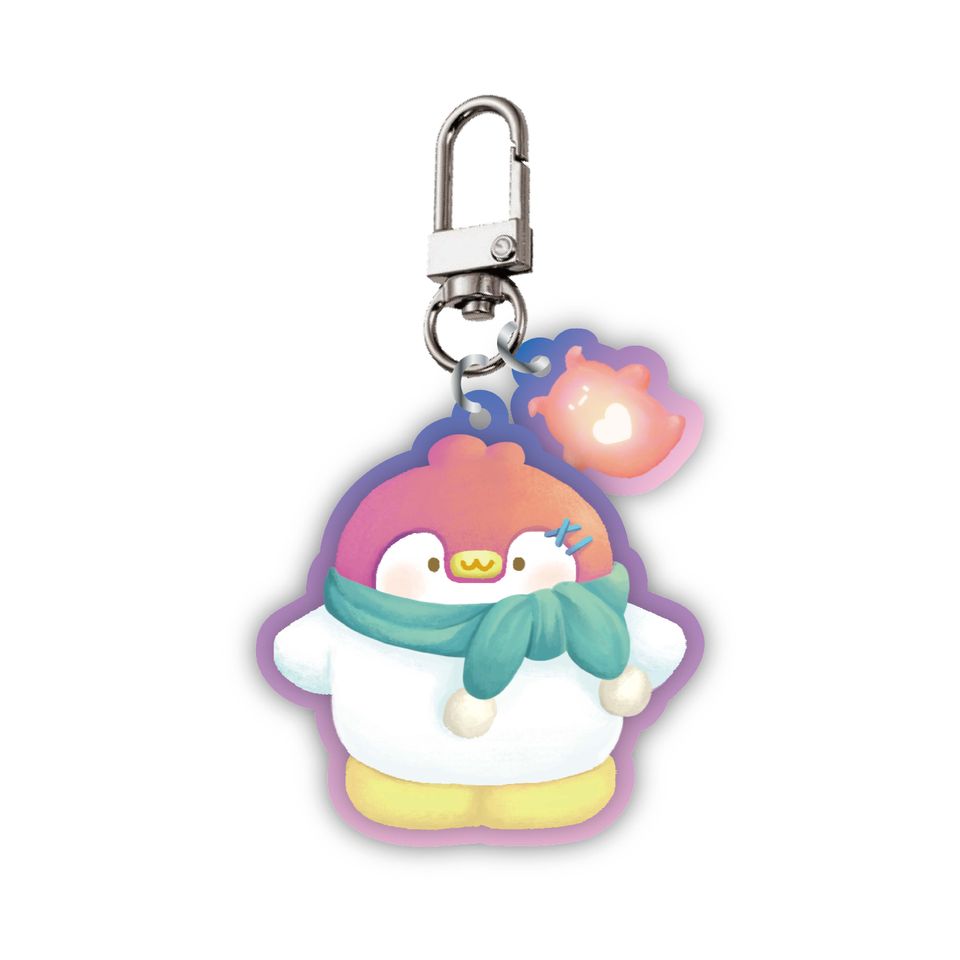 My Little Penguin 企鵝星人・漸變背景亞加力子母匙扣