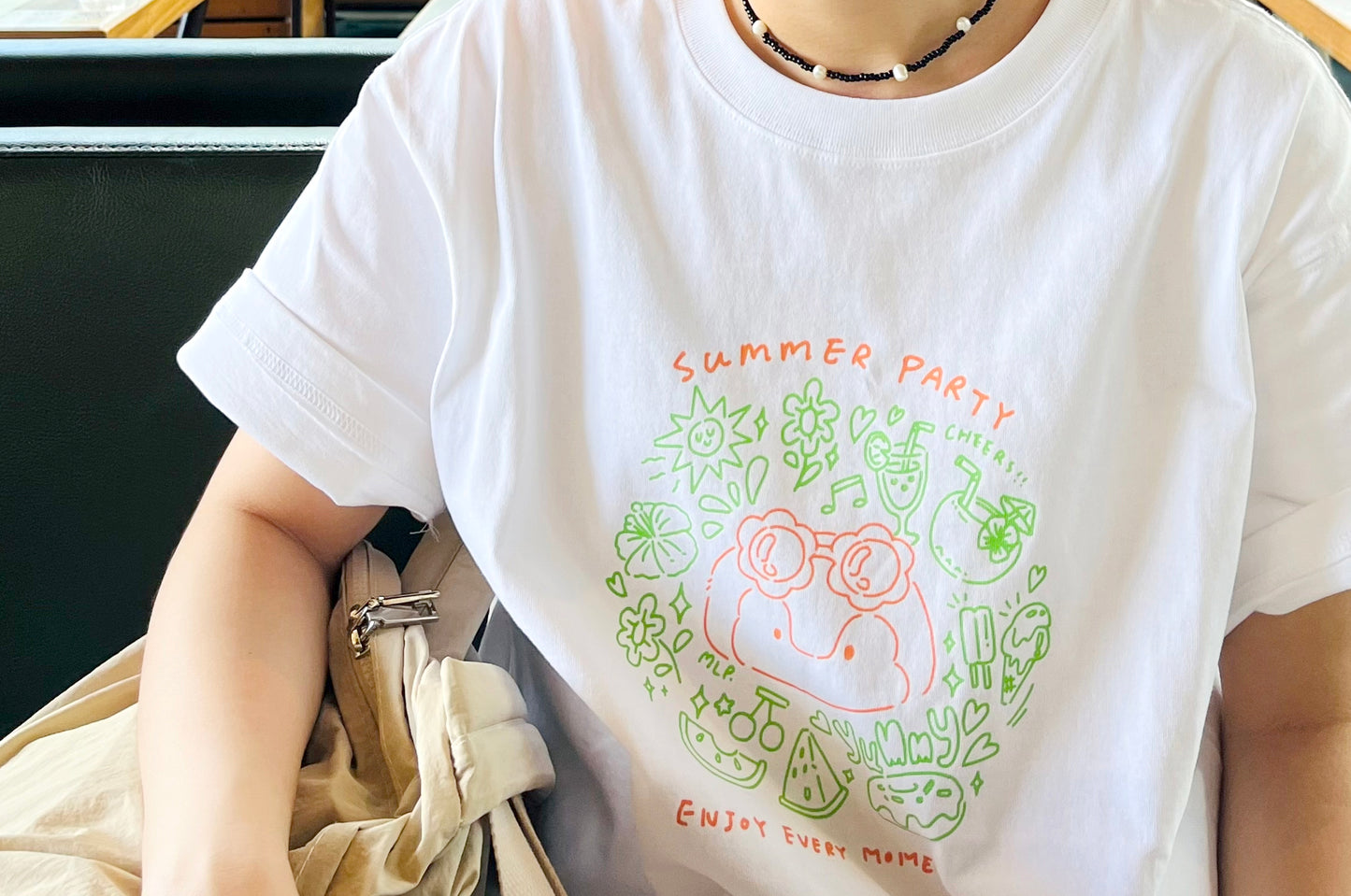 My Little Penguin 小企鵝戶外系列 | Oversize 男女同款全棉短袖T恤(Summer party)