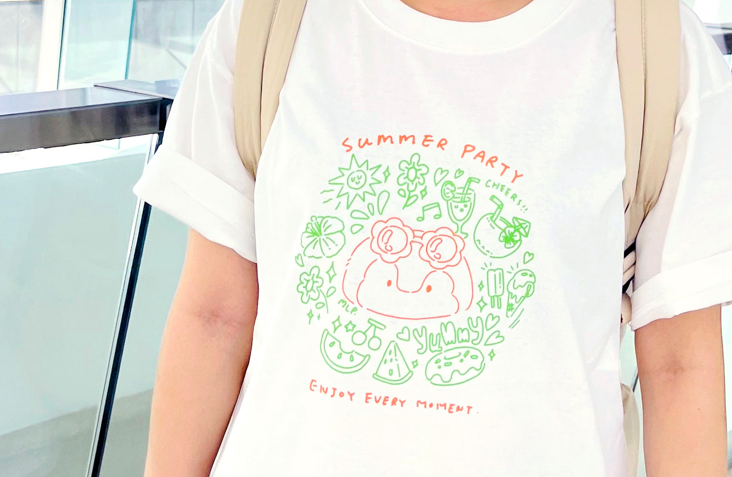 My Little Penguin 小企鵝戶外系列 | Oversize 男女同款全棉短袖T恤(Summer party)