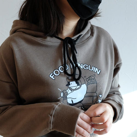 My Little Penguin 小企鵝冰室｜ 男女款啡色連帽衛衣