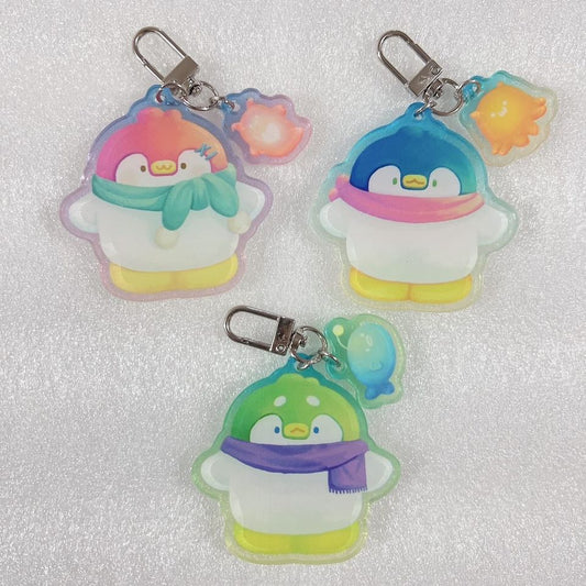 My Little Penguin 企鵝星人・漸變背景亞加力子母匙扣